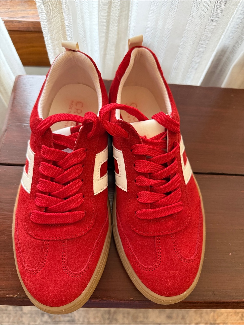 Cruza suede lace-up sneakers featuring a retro gum sole.